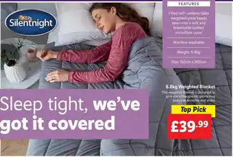 Lidl 6.8kg weighted blanket silentnight offer