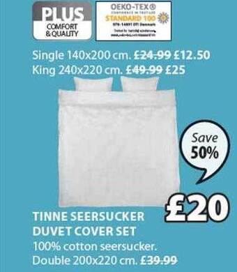 JYSK Tinne seersucker duvet cover set offer