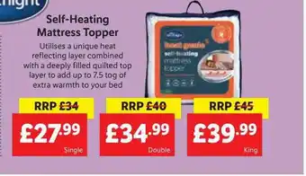 Lidl Self-heating mattress topper offer