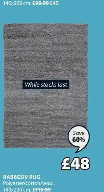JYSK Rabbesiv rug offer