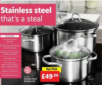 Lidl Ernesto stainless steel stockpot set offer