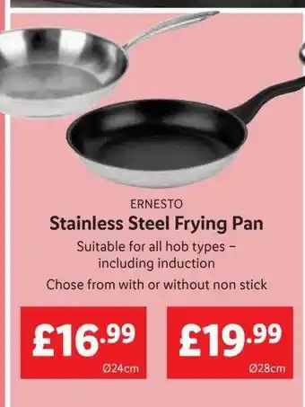 Lidl Ernesto stainless steel frying pan offer