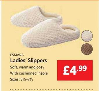 Lidl Esmara ladies' slippers offer