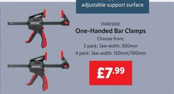 Lidl Parkside one-handed bar clamps offer