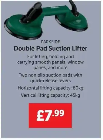 Lidl Parkside doubel pad suction lifter offer