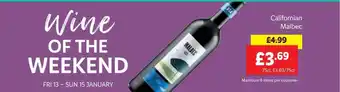Lidl Californian malbec offer