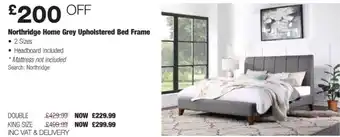Costco Northridge Home Grey Upholstered Bed Frame Double offer