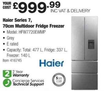 Costco Haier Series 7, 70cm Multidoor Fridge Freezer offer