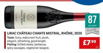 Lidl Lirac Château Chante Mistral, Rhône, 2020 offer