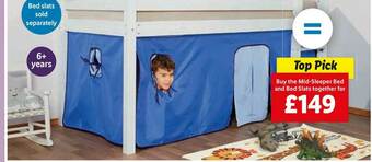 Lidl Mid-Sleeper Bed And Bed Slats offer