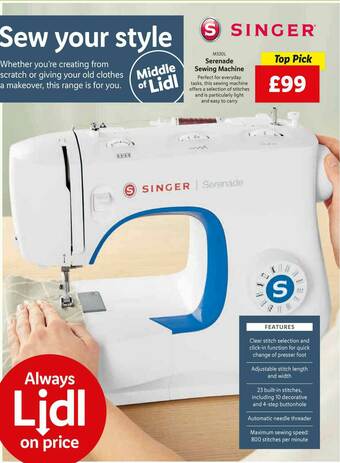 Lidl Singer Serenade Sewing Machine offer