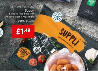 Lidl My Street Food Supplì Breaded Rice Bites With Minced Meat & Mozzarella offer