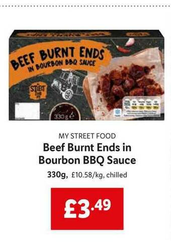Lidl My Street Food Beef Burnt Ends In Bourbon BBQ Sauce offer