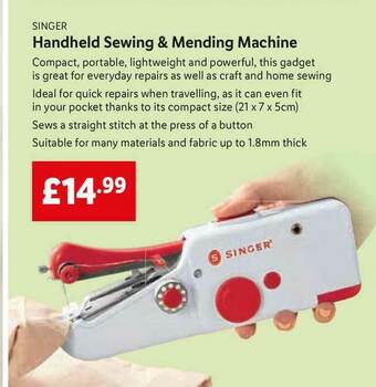 Lidl Singer Handheld Sewing & Mending Machine offer