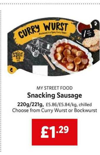 Lidl My Street Food Snacking Curry Wurst Or Bockwurst offer