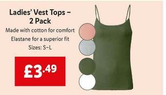 Lidl Ladies' Vest Top - 2 Pack offer