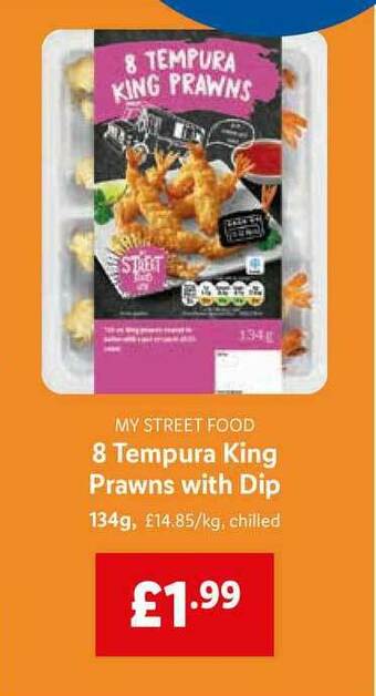 Lidl My Street Food 8 Tempura King Prawns With Dip offer