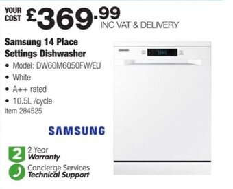 Costco Samsung 14 Place Settings Dishwasher offer