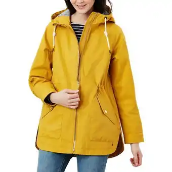 Joules shoreside coastal ladies waterproof jacket - antique gold