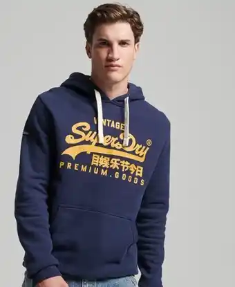 Superdry Superdry men's vintage logo heritage hoodie navy / lauren navy offer