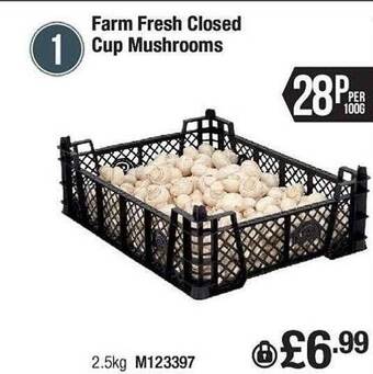 Makro Farm fresh closed cup mushrooms offer