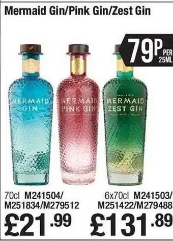 Makro Mermiad gin pink gin zest gin offer