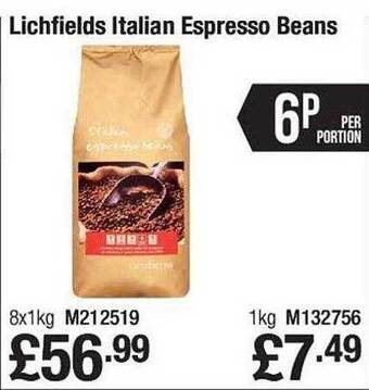 Makro Lichfields italian espresso beans offer