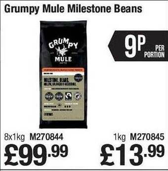 Makro Grumpy mule milestone beans offer