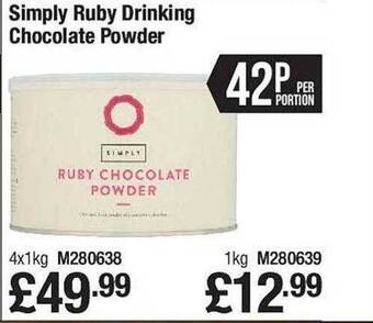 Makro Simply ruby drinking chocolate powder offer