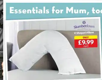 Aldi V-shaped pillow slumberdown offer
