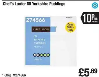 Makro Chef's larder 60 yorkshire puddings offer