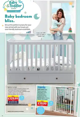 Aldi Nursery Cot Bed, Mamia Baby Safety Gate offer