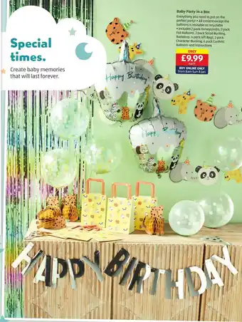 Aldi Baby Party in a Box offer