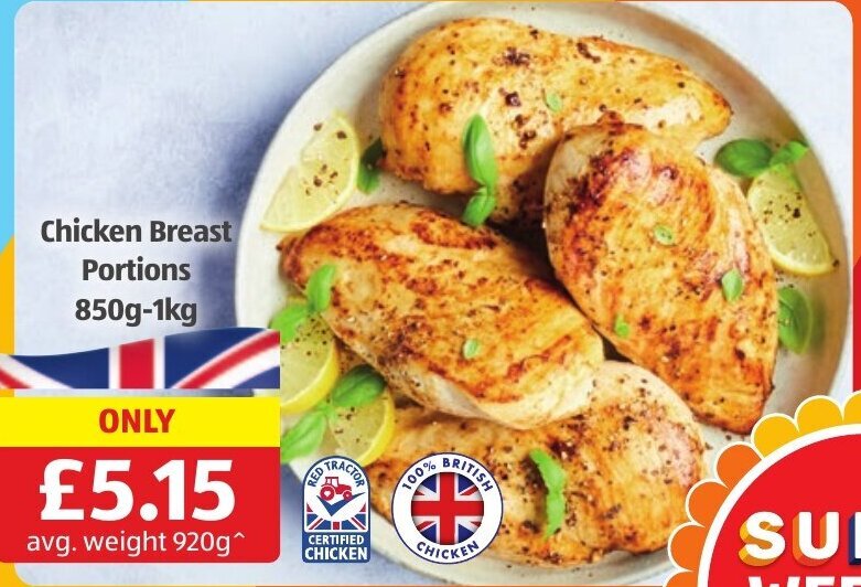 Chicken Breast Portions 850g1kg offer at Aldi