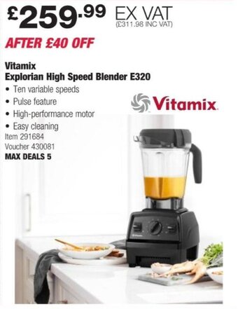 Costco Vitamix Explorian High Speed Blender E320 offer