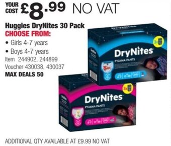 Costco Huggies DryNites 30 Pack offer