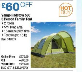 Vango Padstow 500 5 Person Family Tente