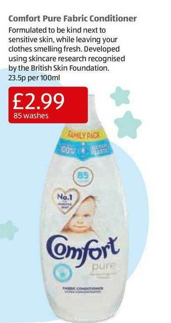Aldi Comfort Pure Fabric Conditioner offer