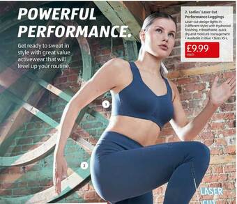 Aldi Ladies' Laser Cut Performance Leggings offer