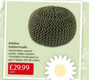 Aldi Outdoor Knitted Pouffe offer