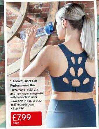 Aldi Ladies' Laser Cut Performance Bra offer