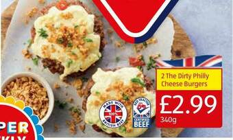 Aldi 2 The Dirty Philly Cheese Burgers offer