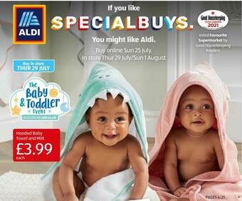 Aldi Hooded Baby Towel And Mitt offer