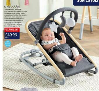 Aldi Ickle Bubba 2-in-1 Rocker And Seat offer
