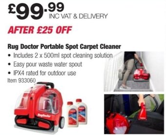 Costco Rug Doctor Portable Spot Carpet Cleaner offer
