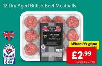 Lidl 12 Dry Aged British Beef Meatballs offer