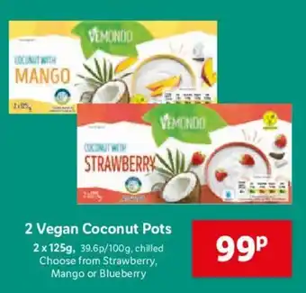 Lidl 2 Vegan Coconut Pots 2x125g. offer