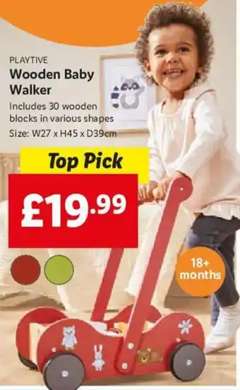 Lidl Wooden Baby Walker offer