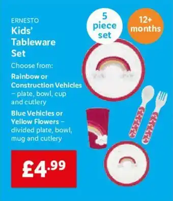 Lidl Kids Tableware Set offer