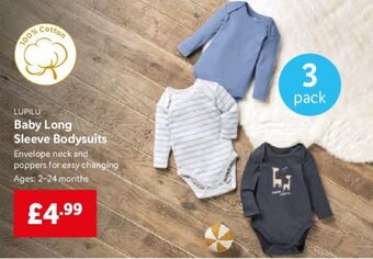 Lidl Baby Long Sleeve Bodysuits offer